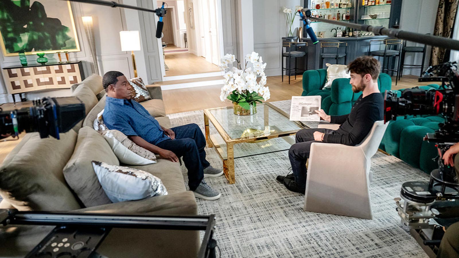 Tracy Morgan and Daniel Radcliffe in The Fall & Rise of Reggie Dinkins.