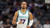 Charlotte Hornets guard Amari Bailey (17) during the third quarter against the Golden State Warriors at Golden 1 Center.