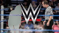 Eva Marie silhouette, WWE logo, and a referee