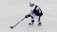 Penn State Nittany Lions forward Gavin McKenna (72) moves with the puck during the third period against the Michigan State Spartans at Beaver Stadium