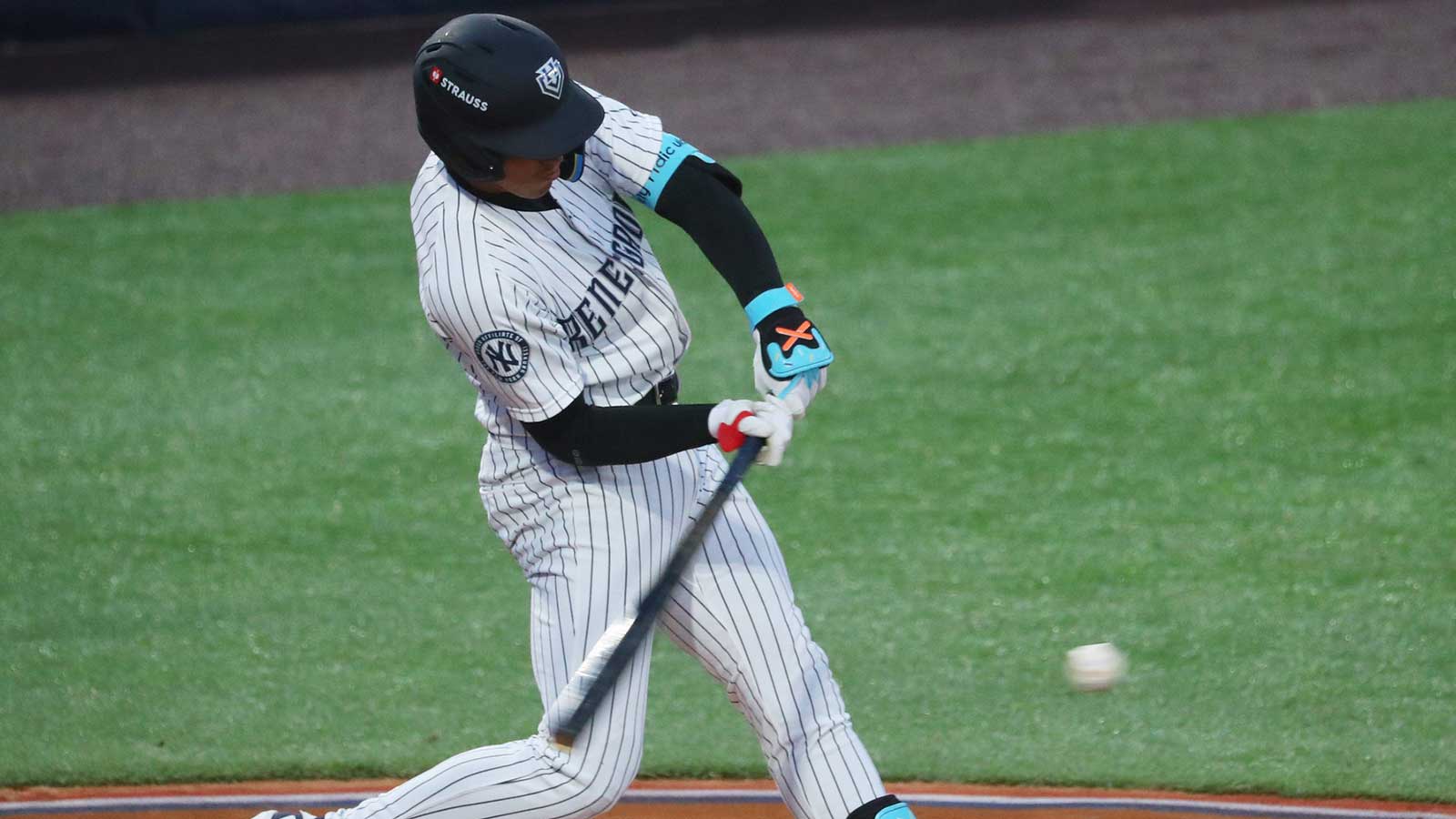 Hudson Valley Renegade George Lombard Jr. at bat during the game versus the Jersey Shore BlueClaws at Heritage Financial Par