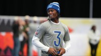 Dallas Cowboys receiver George Pickens during NFC practice at the NFL Flag Fieldhouse at Moscone Center South Building.