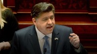 Gov. JB Pritzker delivers the State of the State Address at the Illinois Capitol on Wednesday, Feb. 18, 2026. © Thomas J. Turney/The State Journal-Register / USA TODAY NETWORK via Imagn Images