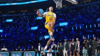 Los Angeles Lakers center Jaxson Hayes (11) competes in the slam dunk contest during the 2026 NBA All Star Saturday Night at Intuit Dome.