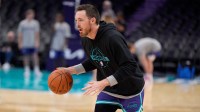 Charlotte Hornets guard Pat Connaughton (21) during pregame warm ups against the Orlando Magic at Spectrum Center.