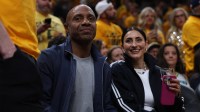 Jay Williams sits on the sideline during the first quarter between the Indiana Pacers and the New York Knicks during game three of the eastern conference finals for the 2025 NBA Playoffs at Gainbridge Fieldhouse.