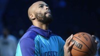 Charlotte Hornets center center Taj Gibson (67) warms up before the game against the Memphis Grizzlies at the Spectrum Center.