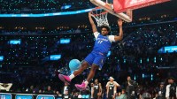 Orlando Magic guard Jase Richardson (11) competes in the slam dunk contest during the 2026 NBA All Star Saturday Night at Intuit Dome.