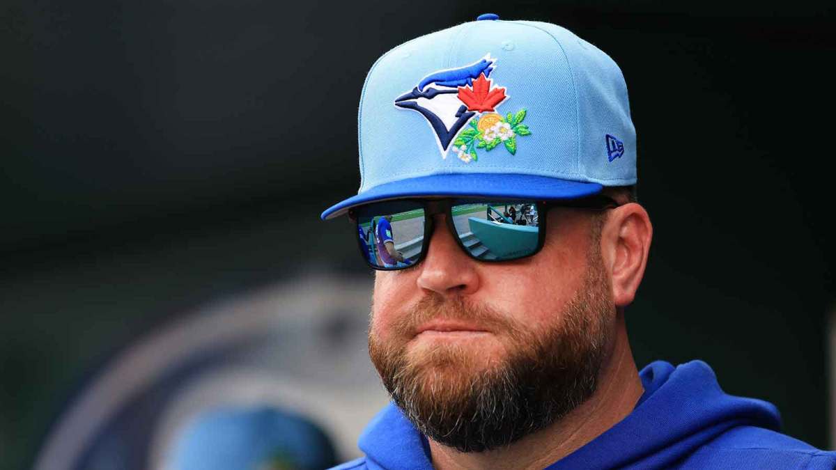 Toronto Blue Jays manager John Schneider (14) looks on during the third inning against the Boston Red Sox at JetBlue Park at Fenway South.