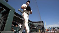 San Francisco Giants starting pitcher Justin Verlander (35) takes the field to face the Colorado Rockies during the first inning at Oracle Park