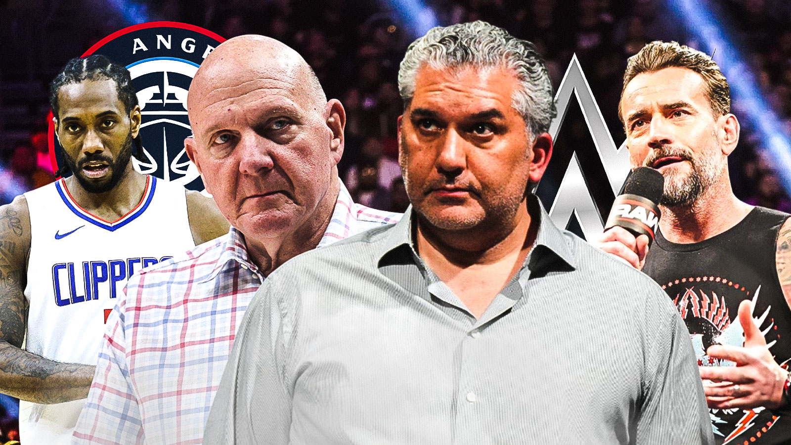 Clippers’ Kawhi Leonard, Steve Ballmer spotted with WWE’s CM Punk and Nick Khan