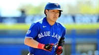 Toronto Blue Jays third baseman Kazuma Okamoto (7) rounds the bases after hitting a two-run home run in the second inning against the New York Mets at TD Ballpark.