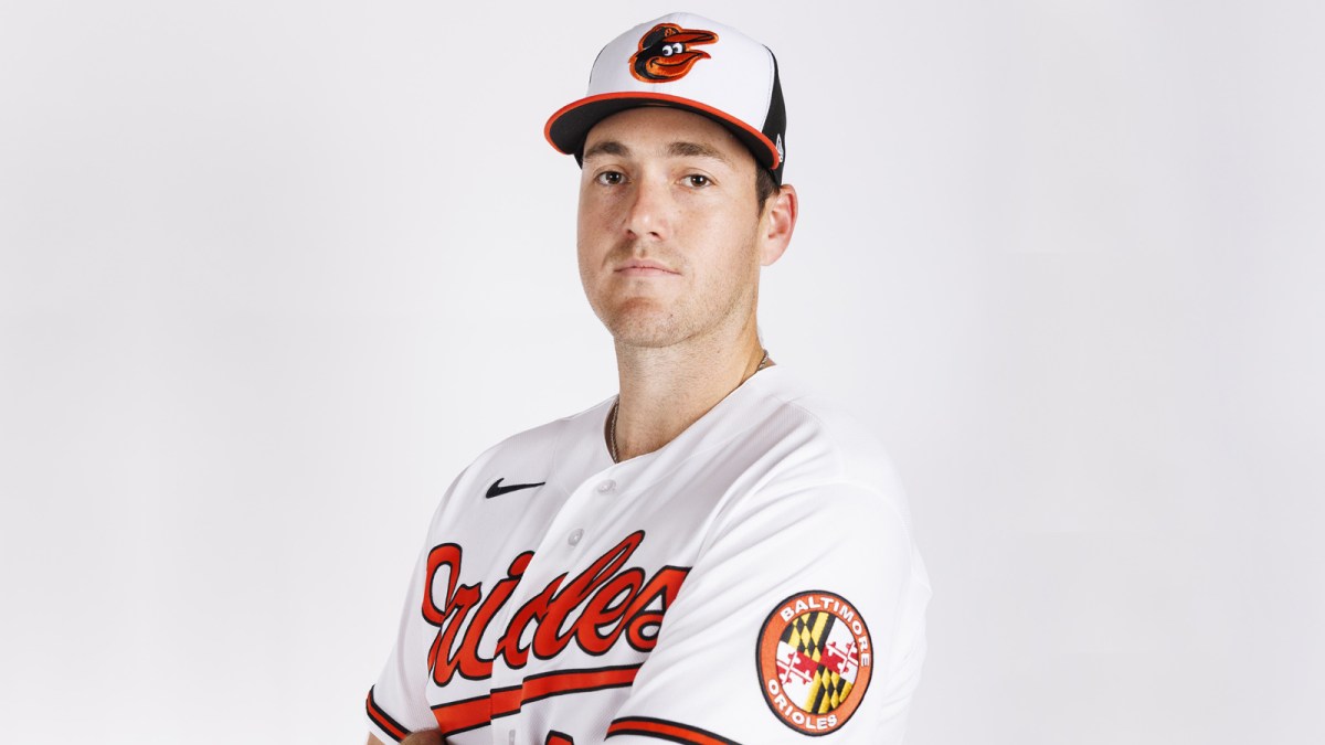 Baltimore Orioles pitcher Keagan Gillies (99) poses for media day.