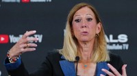 WNBA Commissioner Cathy Engelbert talks during a presser before the start of game one of the 2025 WNBA Finals between the Phoenix Mercury and the Las Vegas Aces at Michelob Ultra Arena.