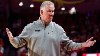 Purdue Boilermakers head coach Matt Painter reacts during the first half against the Nebraska Cornhuskers at Pinnacle Bank Arena.