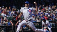 Chicago Cubs pitcher Matthew Boyd (16) throws a pitch against the Texas Rangers in the first inning at Sloan Park.