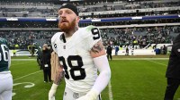 Las Vegas Raiders defensive end Maxx Crosby (98) on the field after loss to the Philadelphia Eagles at Lincoln Financial Field.