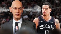 Michael Porter Jr. on one side and Adam Silver on the other with steam coming out of his ears