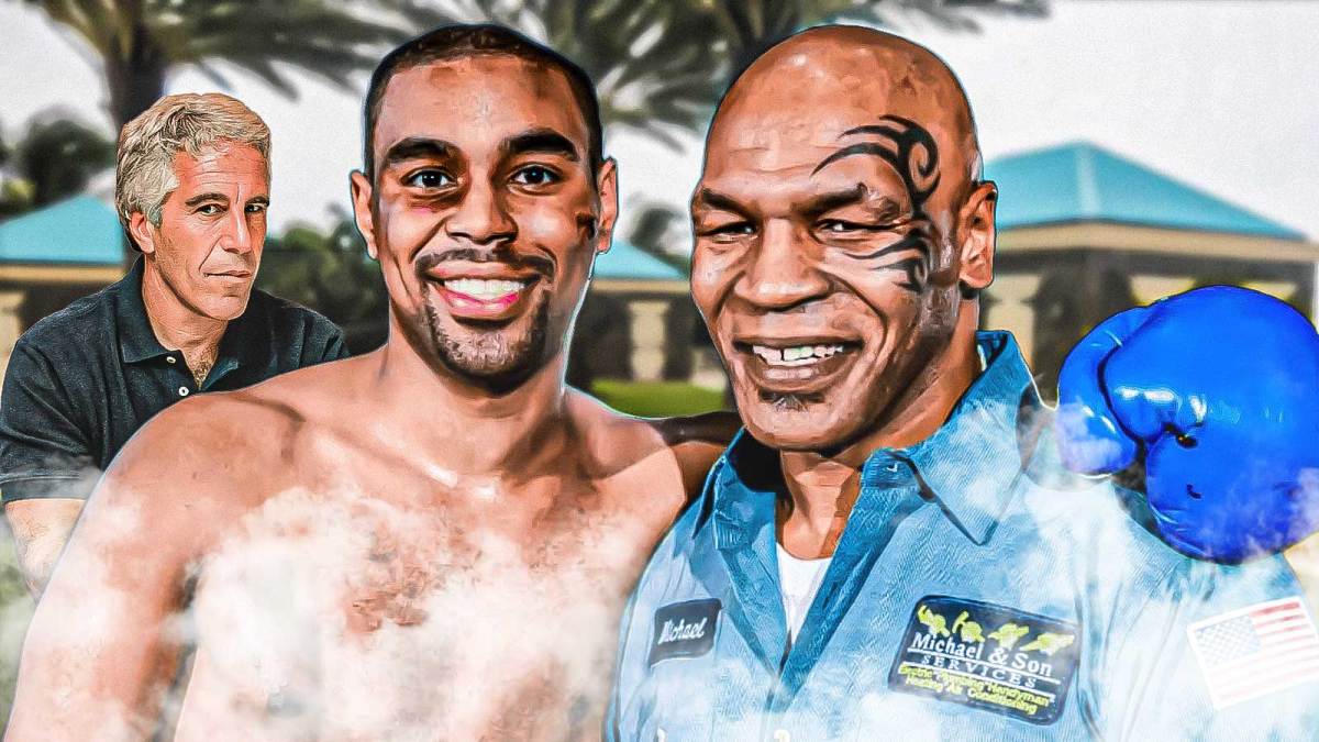 Mike Tyson with son Amir Tyson and Jeffrey Epstein