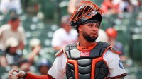 Baltimore Orioles catcher Gary Sanchez (99) looks on during the fifth inning against the Tampa Bay Rays at Oriole Park at Camden Yards.