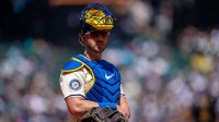 Seattle Mariners catcher Mitch Garver (18) is pictured during a game against the Pittsburgh Pirates at T-Mobile Park.