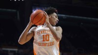 Tennessee Volunteers forward Nate Ament (10) rebounds the ball against the Oklahoma Sooners during the second half at Thompson-Boling Arena at Food City Center.