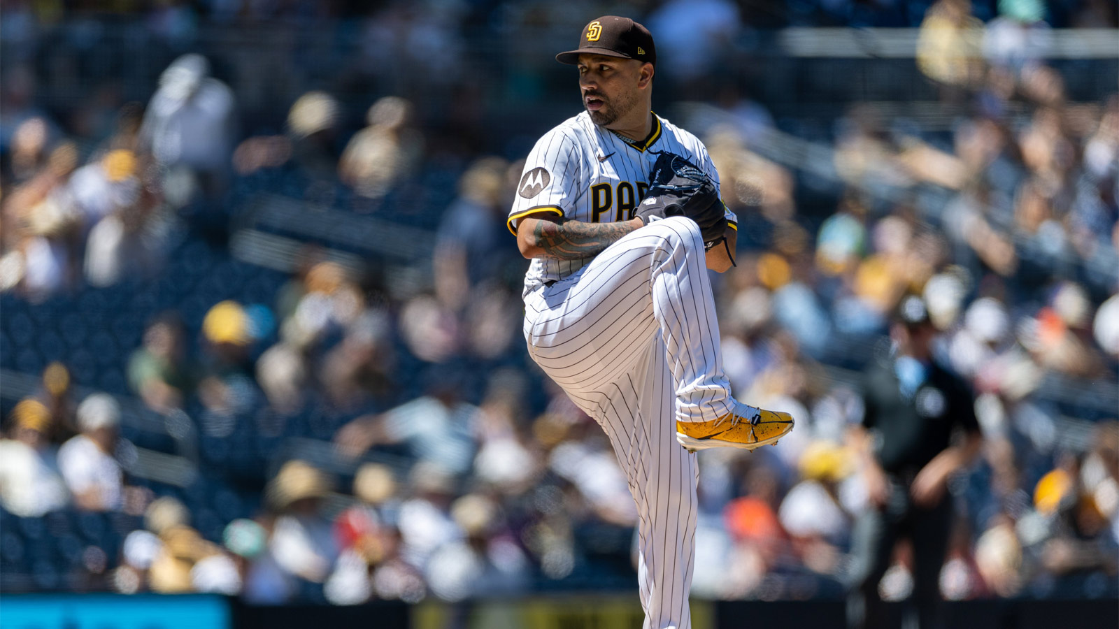  San Diego Padres starting pitcher Nestor Cortes (65) throws a pitch during the first inning against the Baltimore Orioles at Petco Park.