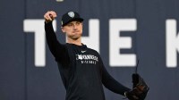 New York Yankees pitcher Luke Weaver (30) throws the ball during workouts at Rogers Centre.