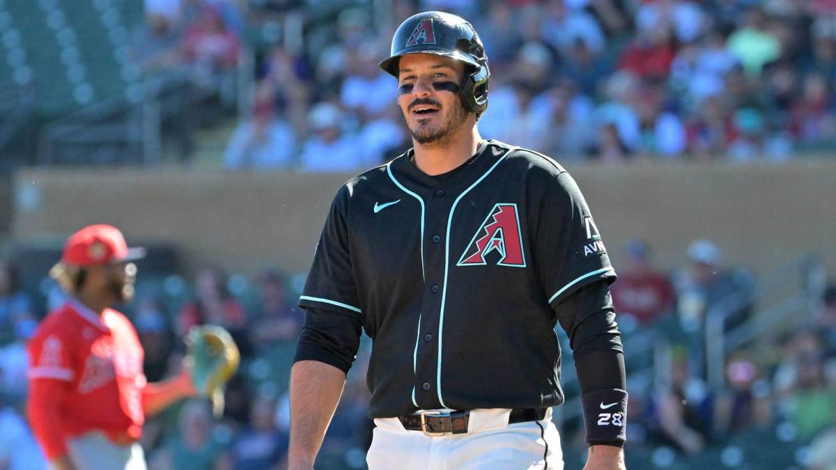 Arizona Arizona Diamondbacks third baseman Nolan Arenado (28) during the third inning against the Los Angeles Angels at Salt River Fields at Talking Stick.