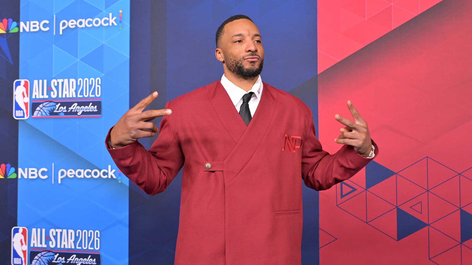 Team World guard Norman Powell (24) of the Miami Heat on the red carpet before the 75th NBA All Star Game at Intuit Dome.