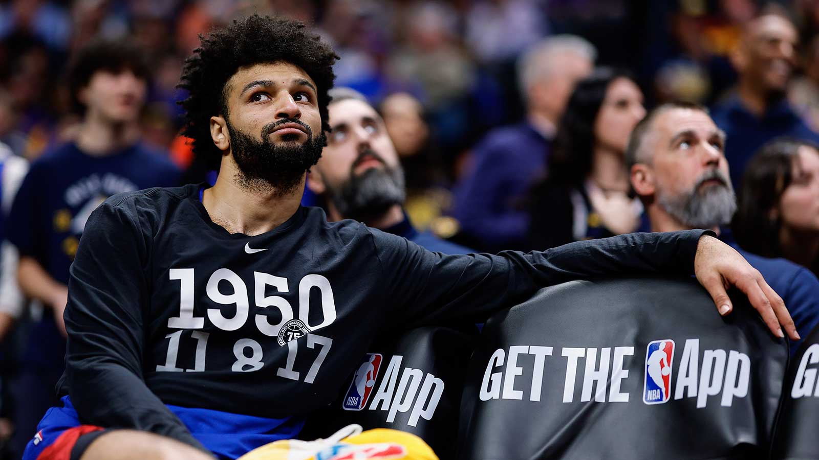Denver Nuggets guard Jamal Murray (27) in the first quarter against the Oklahoma City Thunder at Ball Arena. 
