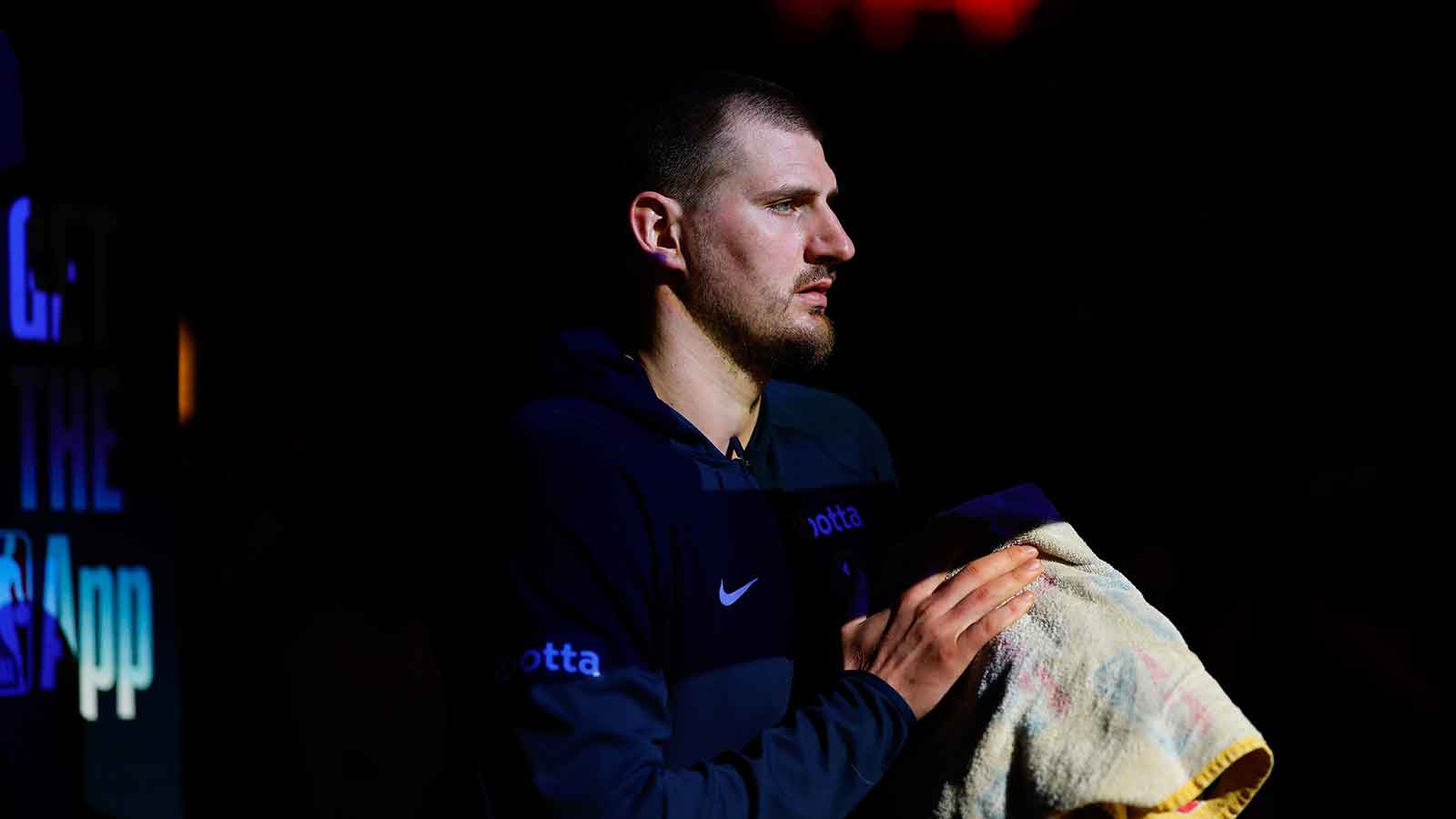 Denver Nuggets center Nikola Jokic (15) before the game against the Oklahoma City Thunder at Ball Arena.