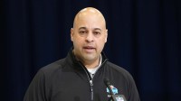 Pittsburgh Steelers general manager Omar Khan speaks at the NFL Scouting Combine at the Indiana Convention Center.