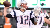 New England Patriots quarterback Tom Brady throws a pass against the New York Jets during the game at MetLife Stadium.