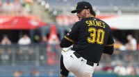 Pittsburgh Pirates starting pitcher Paul Skenes (30) delivers a pitch against the Chicago Cubs during the first inning at PNC Park