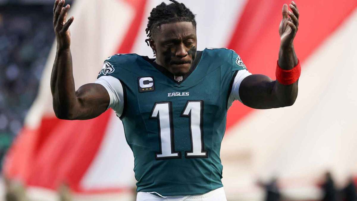 Philadelphia Eagles wide receiver A.J. Brown (11) looks on prior to an NFC Wild Card Round game against the San Francisco 49ers at Lincoln Financial Field.