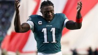 Philadelphia Eagles wide receiver A.J. Brown (11) looks on prior to an NFC Wild Card Round game against the San Francisco 49ers at Lincoln Financial Field.