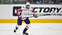 Washington Capitals left wing Pierre-Luc Dubois (80) skates against the Dallas Stars during the game between the Stars and the Capitals at the American Airlines Center.