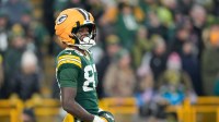 Green Bay Packers wide receiver Romeo Doubs (87) looks on during the third quarter against the Baltimore Ravens at Lambeau Field.