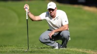 USA; Rory McIlroy lines up his putt on the 14th green during the third round of the The Genesis Invitational golf tournament at Riviera Country Club