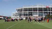 San Francisco 49ers practice during a team OTA at Levi's Stadium.