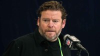 Seattle Seahawks general manager John Schneider speaks during the NFL Scouting Combine at the Indiana Convention Center.