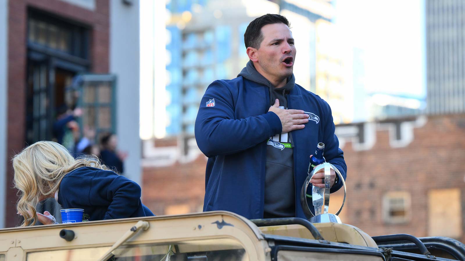 Seahawks’ Mike Macdonald compares Klint Kubiak’s offense to new OC Brian Fleury