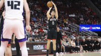 Houston Rockets guard Reed Sheppard (15) shoots the ball during the second quarter against the Sacramento Kings at Toyota Center