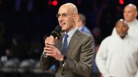 NBA commissioner Adam Silver speaks to media after the 75th NBA All Star Game at Intuit Dome.