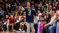 South Carolina Gamecocks head coach Dawn Staley directs her team against the Tennessee Volunteers in the first half at Colonial Life Arena.