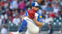 Atlanta Braves pitcher Spencer Strider (99) pitches the ball against the Pittsburgh Pirates during the first inning at Truist Park.