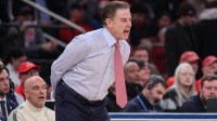 St. John's Red Storm head coach Rick Pitino reacts in the first half against the Xavier Musketeers at Madison Square Garden. Mandatory Credit: