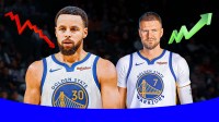 WP: https://wp.clutchpoints.com/wp-admin/post.php?post=3707293&action=edit THUMBNAIL: Steph Curry looking sad with a stocks down emoji while Kristaps Porzingis is happy with a stocks up emoji