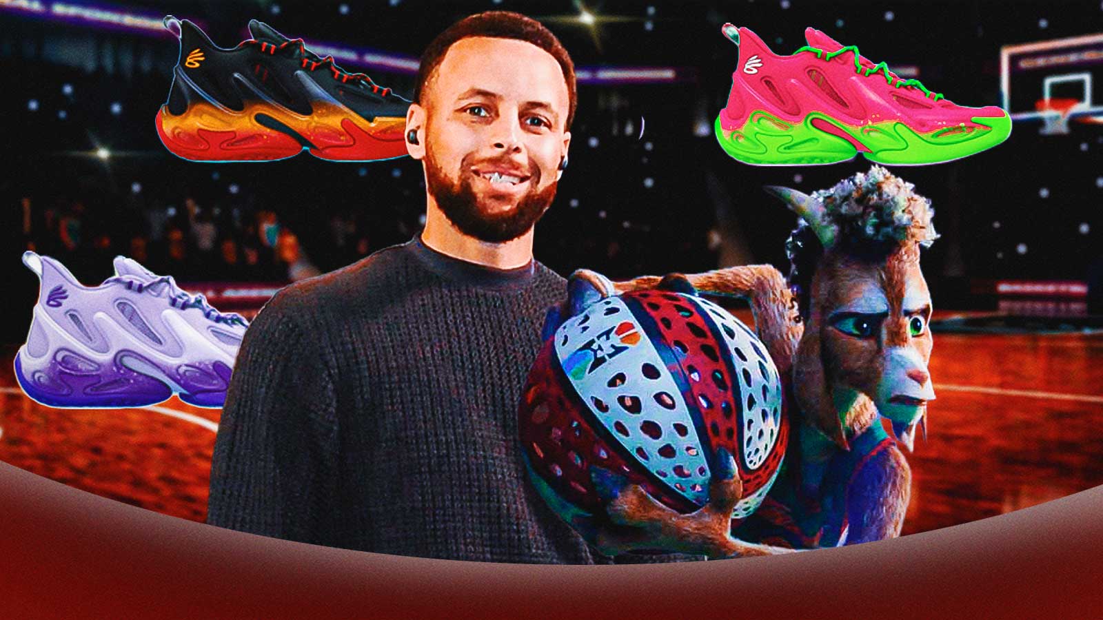 Stephen Curry with new Under Armour shoes and Will Harris from GOAT.